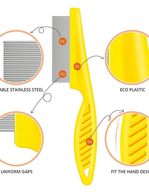 Load image into Gallery viewer, 6 Pieces Pet Lice Combs Dog Grooming Flea Comb Cat Tear Stain Comb for Removal Dandruff, Hair Stain, Nit (White, Yellow, Green, Purple, Orange, Dark Blue)
