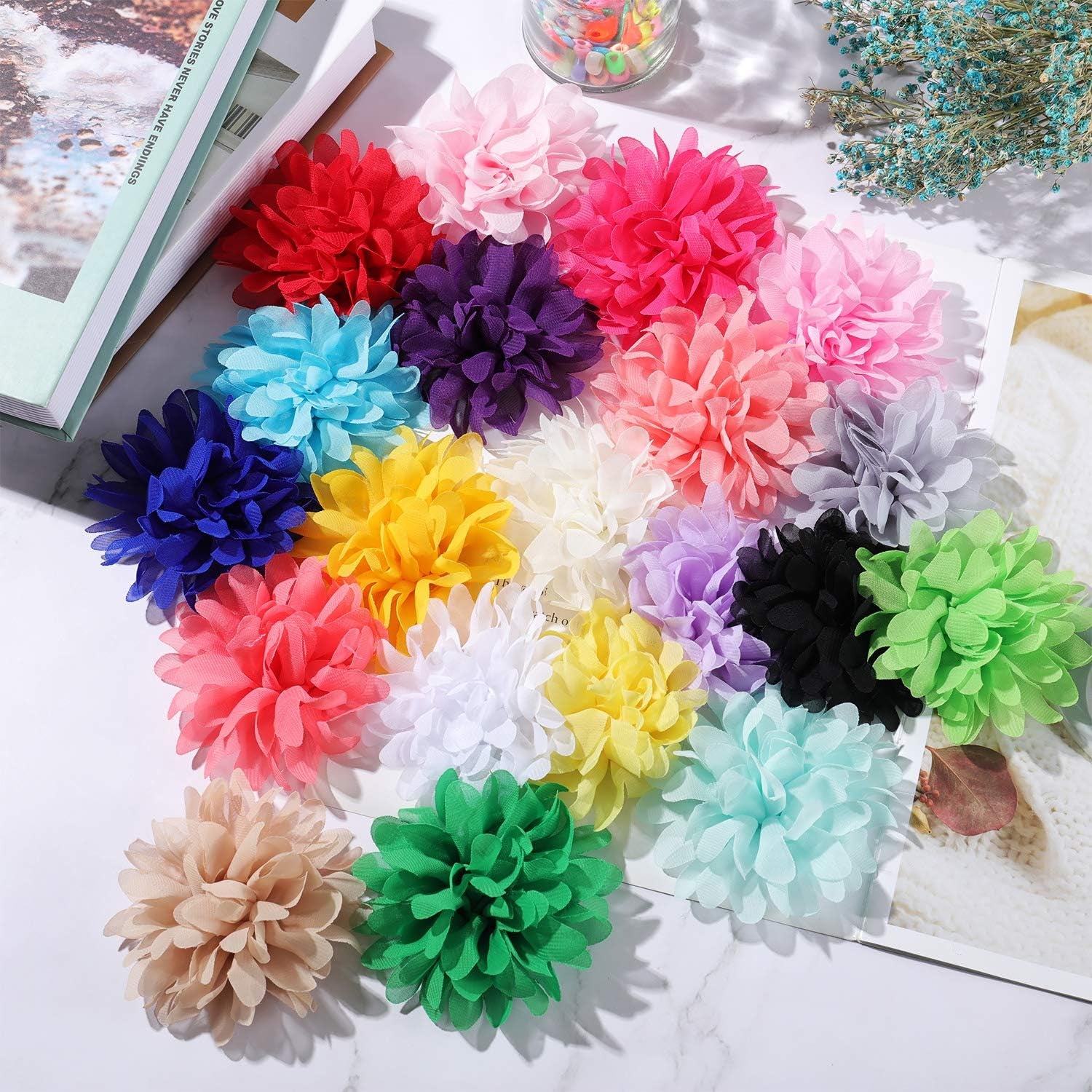 20 Pieces Dog Collar Flowers Pet Flower Bow Ties Multi-Color Dog Charms Flower for Puppy Dog Collar Grooming Accessories (12 Cm/ 4.7 Inch)