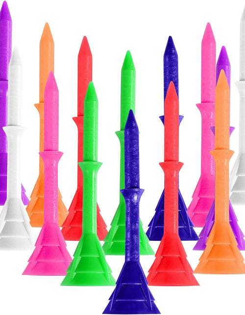 Load image into Gallery viewer, Golf Tees Plastic 3 1/4 Inch Upgrade Unbreakable Bulk Value 30/50 Pack Reduce Friction Side Spin Durable Stable 83Mm Long Tee for Golfer Practice
