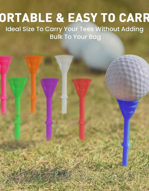 Load image into Gallery viewer, Golf Tees Plastic 3 1/4 Inch Upgrade Unbreakable Bulk Value 30/50 Pack Reduce Friction Side Spin Durable Stable 83Mm Long Tee for Golfer Practice
