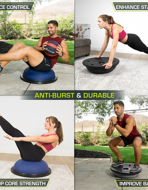 Load image into Gallery viewer, Balance Trainer Stability Exercise Half Ball with Resistance Bands and Pump for Yoga Aerobics Home Gym Workout
