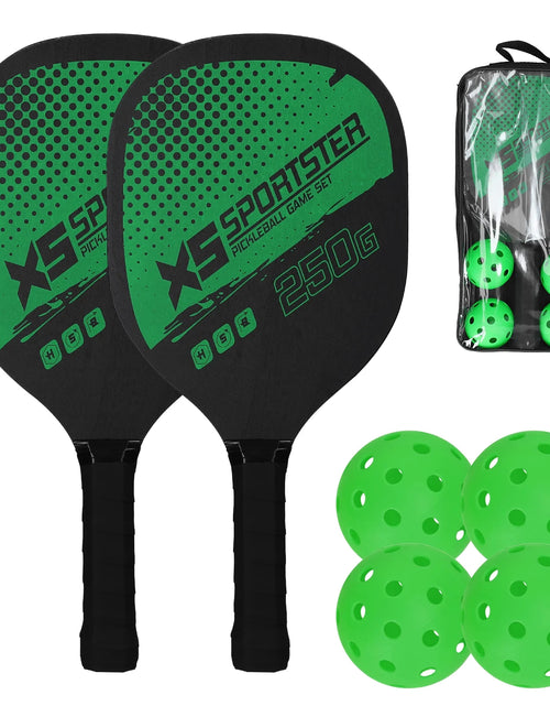 Load image into Gallery viewer, Pickleball Rackets Set Pickleball Paddle Set of 2 Rackets and 4 Pickleballs Balls Pickle-Ball Racquet with Balls Sports Accessory
