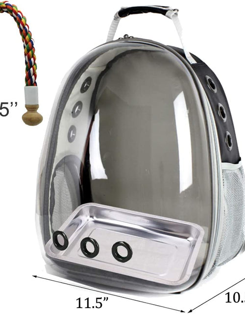 Load image into Gallery viewer, Bird Carrier Cage, Bird Travel Backpack with Stainless Steel Tray and Standing Perch (Large, Black)
