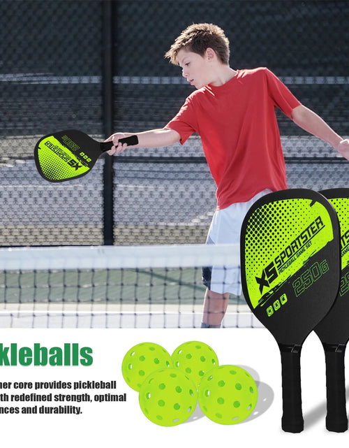 Load image into Gallery viewer, Pickleball Rackets Set Pickleball Paddle Set of 2 Rackets and 4 Pickleballs Balls Pickle-Ball Racquet with Balls Sports Accessory
