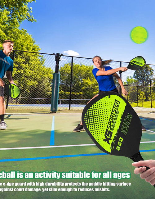Load image into Gallery viewer, Pickleball Rackets Set Pickleball Paddle Set of 2 Rackets and 4 Pickleballs Balls Pickle-Ball Racquet with Balls Sports Accessory

